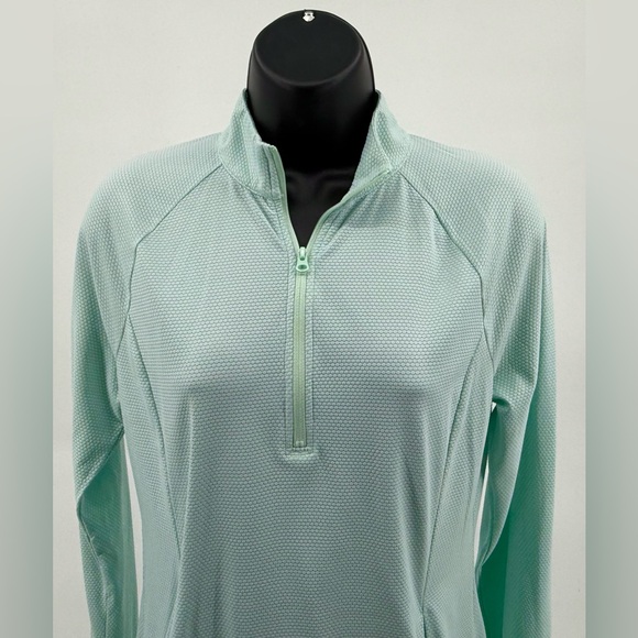 Tommy Bahama Golf 1/4 Zip Waffle Textured Pullover Top Aqua Women’s Medium M - Picture 1 of 7